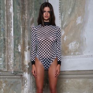 I.AM.GIA. Night Rider Checkered Bodysuit